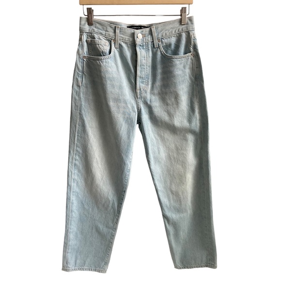 Veronica Beard Blake High-Rise Classic Straight Crop Jeans Aire Wash Size 28 - Picture 15 of 17